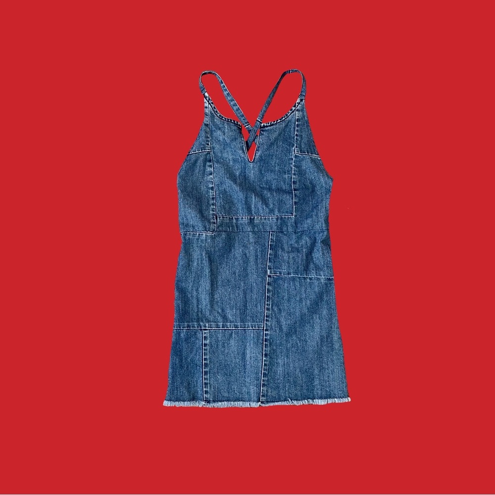 All Saints vintage y2k patchwork jean mini dress XXS